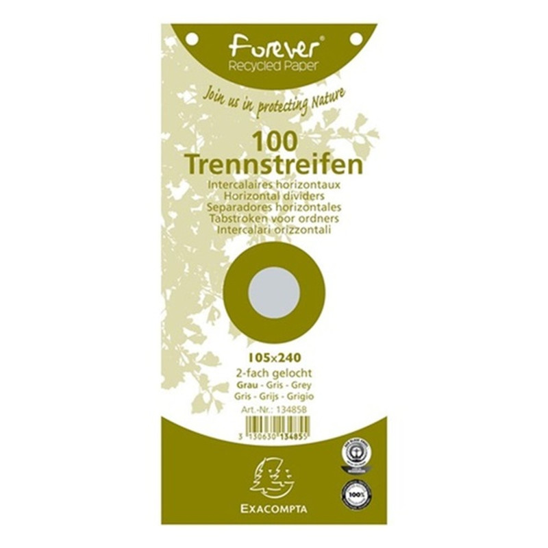 Exacompta 105x240mm 100db/cs szürke elválasztócsík Exacompta 105x240mm 100db/cs szürke elválasztócsík