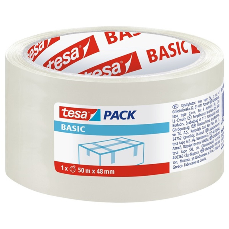 Tesa Basic 58572 48mmx50 m átlátszó csomagzáró szalag Tesa Basic 58572 48mmx50 m átlátszó csomagzáró szalag