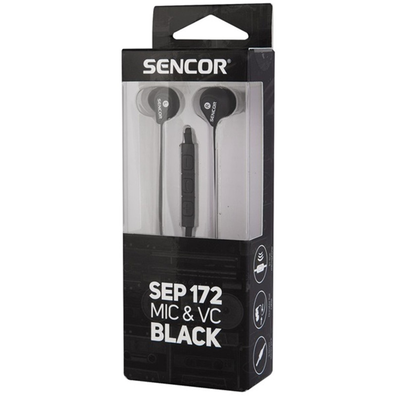 Sencor SEP 172 mikrofonos fekete fülhallgató Sencor SEP 172 mikrofonos fekete fülhallgató