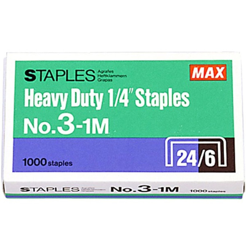Max No 3-1M 24/6 1000db/csomag fűzőkapocs Max No 3-1M 24/6 1000db/csomag fűzőkapocs