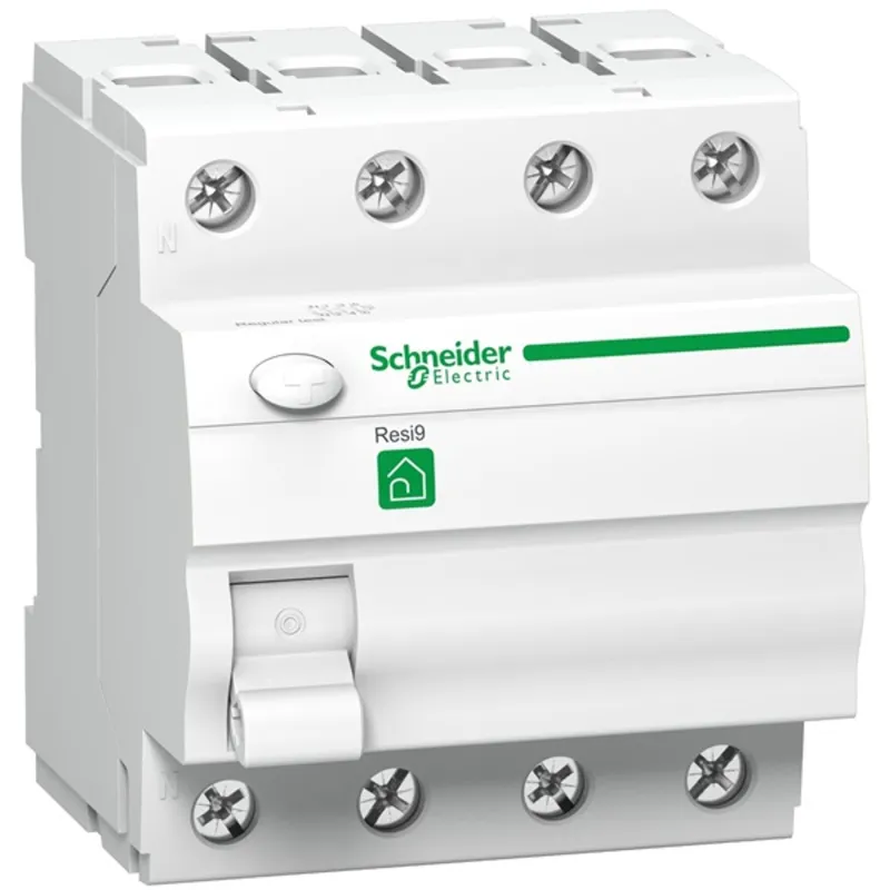 Schneider RESI9 áram-védőkapcsoló AC osztály 4P 25A 30mA (R9R11425) Schneider RESI9 áram-védőkapcsoló AC osztály 4P 25A 30mA (R9R11425)