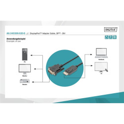 Assmann DisplayPort adapter cable, DP - DVI-D (Dual Link) (24+1) 2m Black
