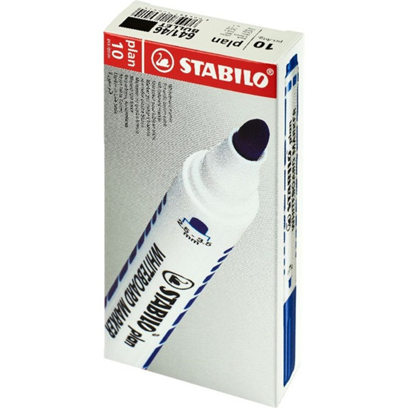 Stabilo Plan 10db/csomag fekete gömb hegyű táblafilc Stabilo Plan 10db/csomag fekete gömb hegyű táblafilc