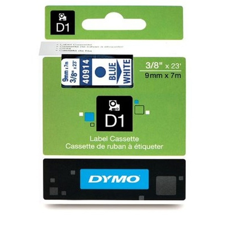 Dymo D1 9mmx7m kék/fehér feliratozógép szalag Dymo D1 9mmx7m kék/fehér feliratozógép szalag