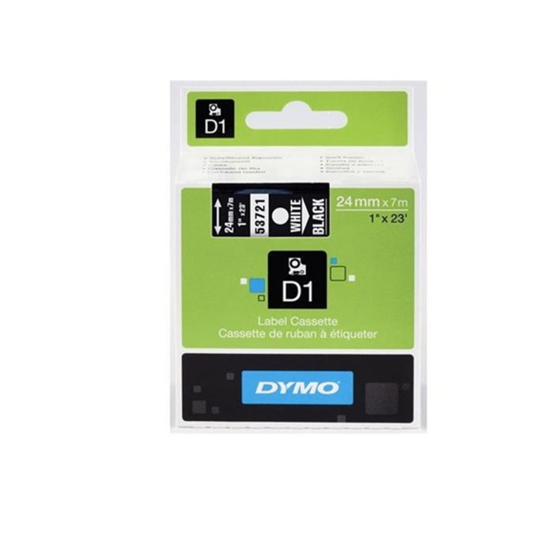 Dymo D1 24mmx7m fekete/fehér feliratozógép szalag Dymo D1 24mmx7m fekete/fehér feliratozógép szalag