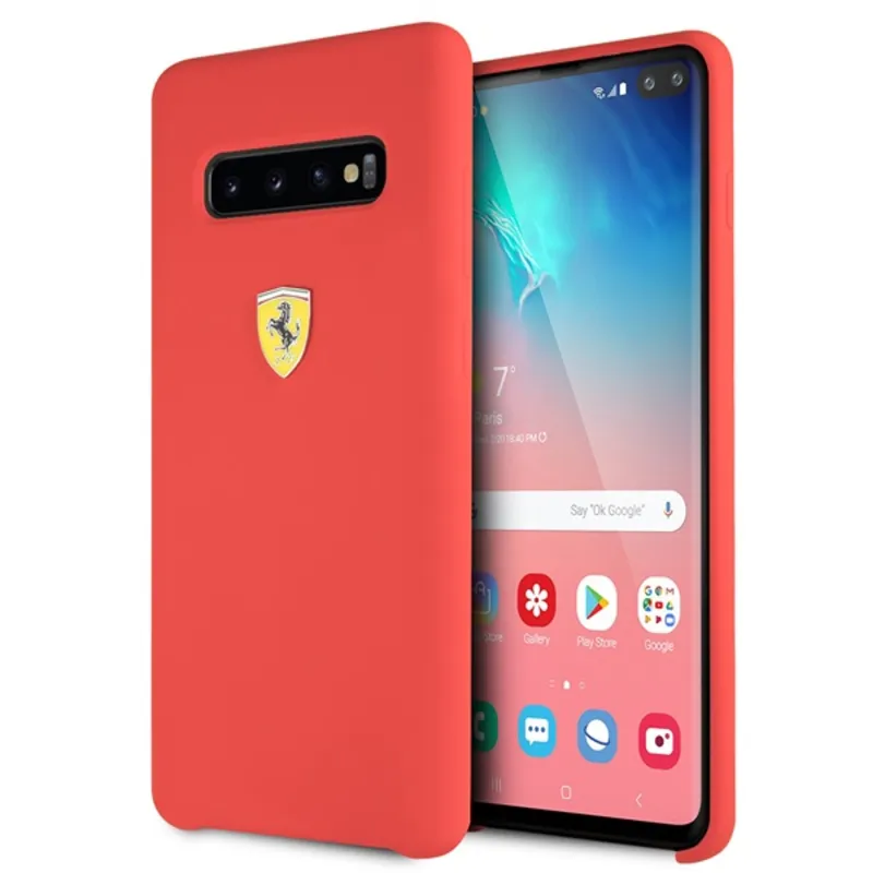 Ferrari Samsung S10 Plus SF piros szilikon hátlap Ferrari Samsung S10 Plus SF piros szilikon hátlap