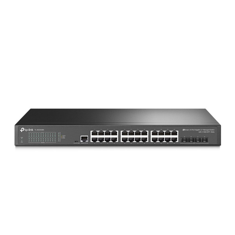 TP-Link JetStream TL-SG3428X - V1 - switch - Managed - 24 x 10/100/1000 + 4 x 10 Gigabit SFP+ - rack-mountable TP-Link JetStream TL-SG3428X - V1 - switch - Managed - 24 x 10/100/1000 + 4 x 10 Gigabit SFP+ - rack-mountable