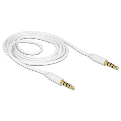 Delock Jack stereo 3,5mm (4pin) M/M audio kábel 1m fehér