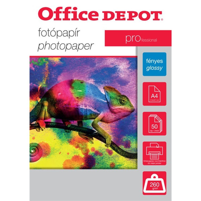 Office Depot Pro A4 260g fényes 50db fotópapír Office Depot Pro A4 260g fényes 50db fotópapír
