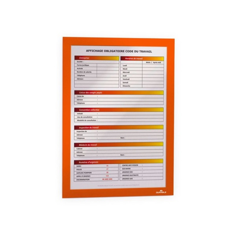 Durable Duraframe A4 2db narancssárga öntapadó információs keret Durable Duraframe A4 2db narancssárga öntapadó információs keret