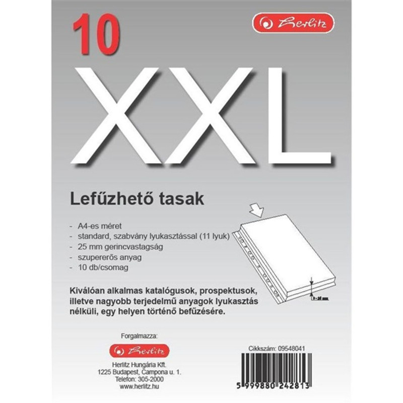 Herlitz 25mm-es 10db/cs XXL lefűzhető genotherm Herlitz 25mm-es 10db/cs XXL lefűzhető genotherm