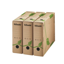 ESSELTE Archiváló doboz, A4, 80 mm, újrahasznosított karton,"Eco", barna
