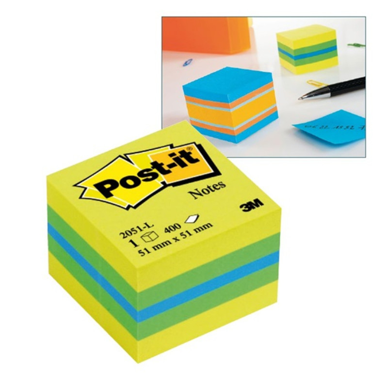 Post-it 2051-L 51x51mm mini öntapadós vegyes lime kockatömb Post-it 2051-L 51x51mm mini öntapadós vegyes lime kockatömb