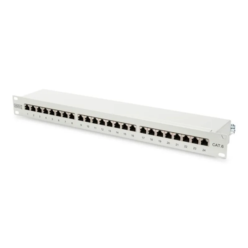 DIGITUS CAT6 24port 19" 1U kompakt szürke árnyékolt Patch Panel DIGITUS CAT6 24port 19" 1U kompakt szürke árnyékolt Patch Panel