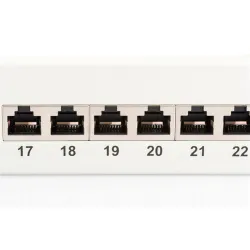 DIGITUS CAT6 24port 19" 1U kompakt szürke árnyékolt Patch Panel