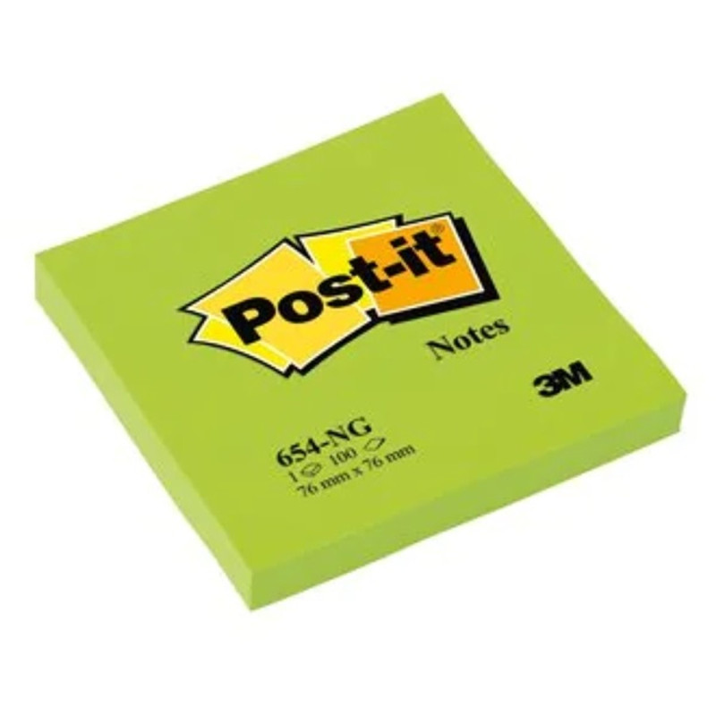 Post-it 76x76mm 100lap neon zöld jegyzettömb Post-it 76x76mm 100lap neon zöld jegyzettömb