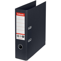 ESSELTE "No.1" iratrendező, 75 mm, A4, Co2-semleges, élvédő sínnel, fekete