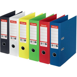 ESSELTE "No.1" iratrendező, 75 mm, A4, Co2-semleges, élvédő sínnel, fekete