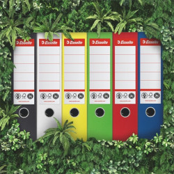 ESSELTE "No.1" iratrendező, 75 mm, A4, Co2-semleges, élvédő sínnel, fekete