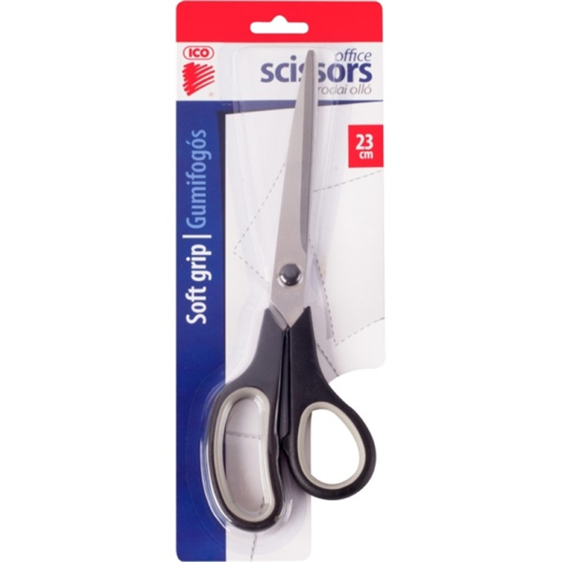 ICO Sh002-02 Bl 23cm gumifogós irodai olló ICO Sh002-02 Bl 23cm gumifogós irodai olló
