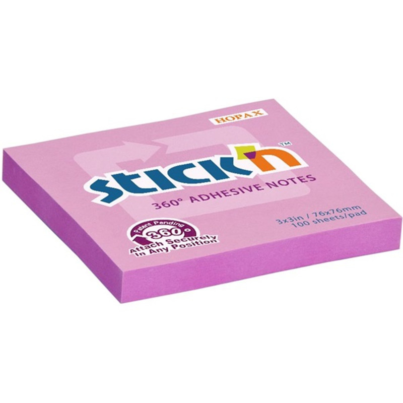 Stick`N 360° 76x76 mm 100 lap pink öntapadó jegyzettömb Stick`N 360° 76x76 mm 100 lap pink öntapadó jegyzettömb