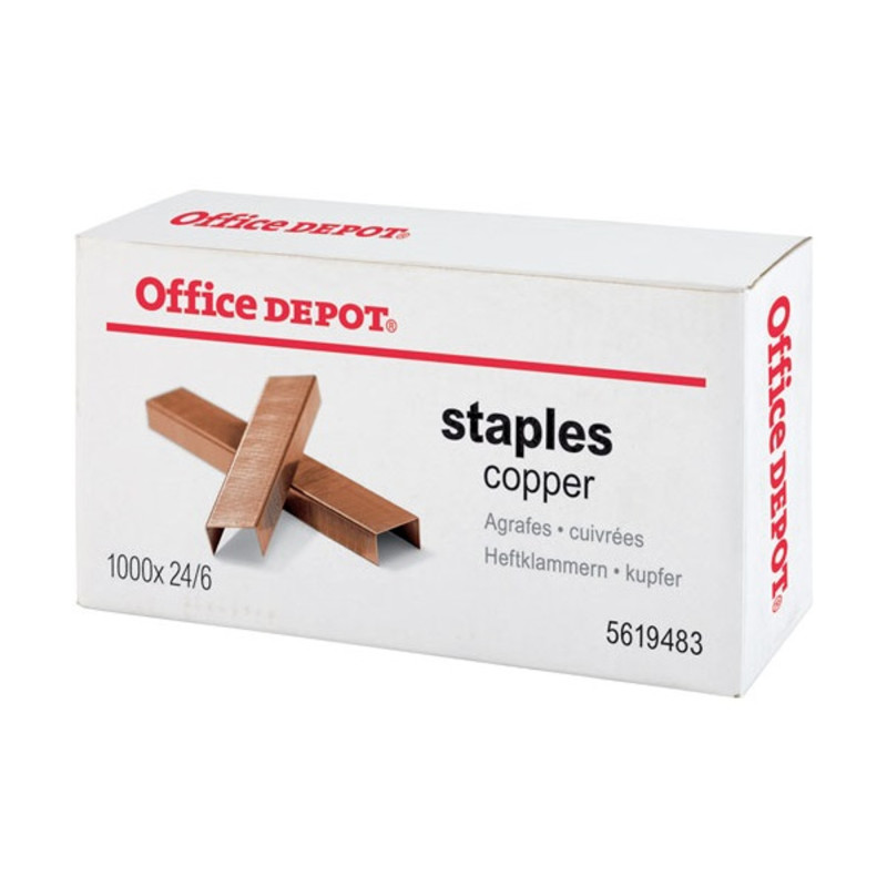 Office Depot 24/6 réz 1000db/cs fűzőkapocs Office Depot 24/6 réz 1000db/cs fűzőkapocs