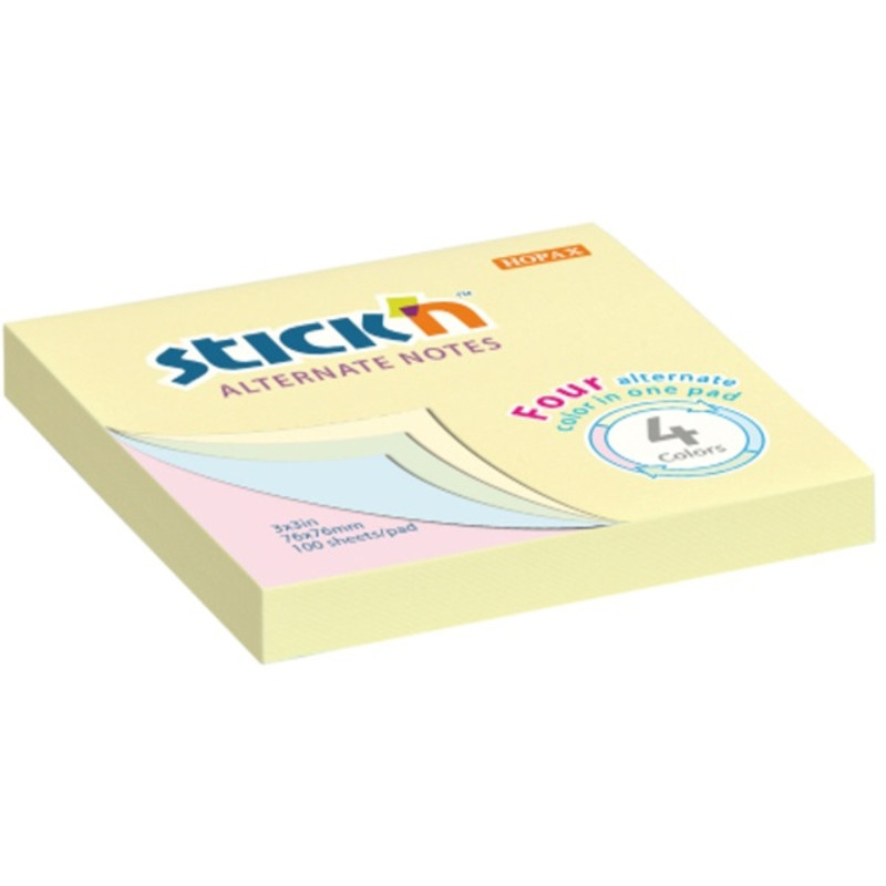 Stick`N 76x76 mm 100 lap 4 színű pasztell öntapadó jegyzettömb Stick`N 76x76 mm 100 lap 4 színű pasztell öntapadó jegyzettömb