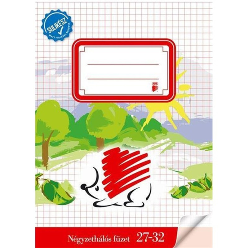 ICO Süni A5 27-32 bekötött sulikész kockás füzet ICO Süni A5 27-32 bekötött sulikész kockás füzet