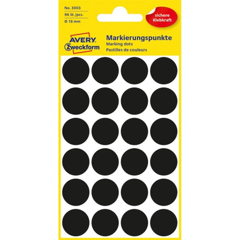 Avery 3003 18mm 96db-os fekete jelölőpont Avery 3003 18mm 96db-os fekete jelölőpont
