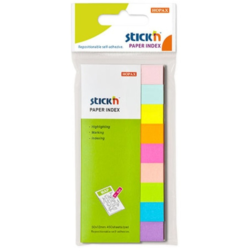 Stick`N 50x12 mm 9x50 lap neon/pasztell mix jelölőcímke Stick`N 50x12 mm 9x50 lap neon/pasztell mix jelölőcímke