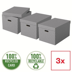 Esselte Home tárolódoboz L-es méret 3db szürke (628287)