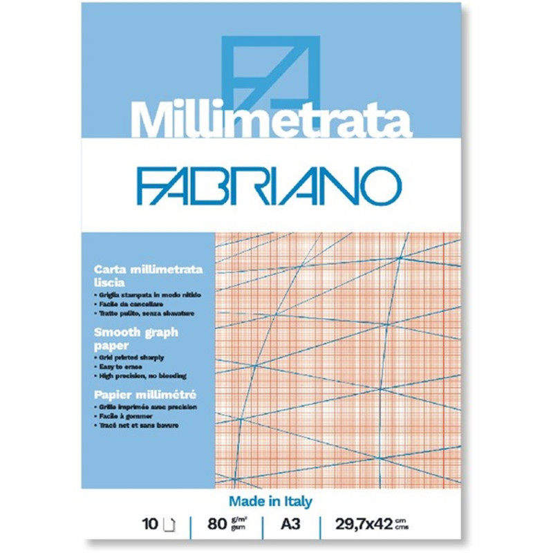 Fabriano A3 80g 10lapos milliméterpapír tömb Fabriano A3 80g 10lapos milliméterpapír tömb