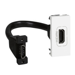 LEGRAND Program Mosaic elővezetékezett HDMI 1.4 csatlakozóaljzat, 1 modul, fehér