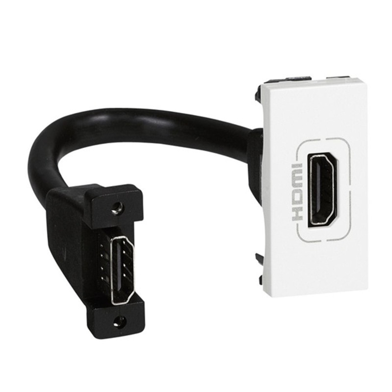 LEGRAND Program Mosaic elővezetékezett HDMI 1.4 csatlakozóaljzat, 1 modul, fehér LEGRAND Program Mosaic elővezetékezett HDMI 1.4 csatlakozóaljzat, 1 modul, fehér