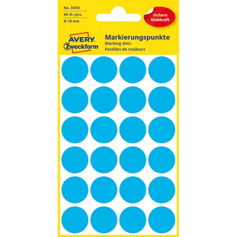 Avery 3005 18mm 96db-os kék jelölőpont Avery 3005 18mm 96db-os kék jelölőpont