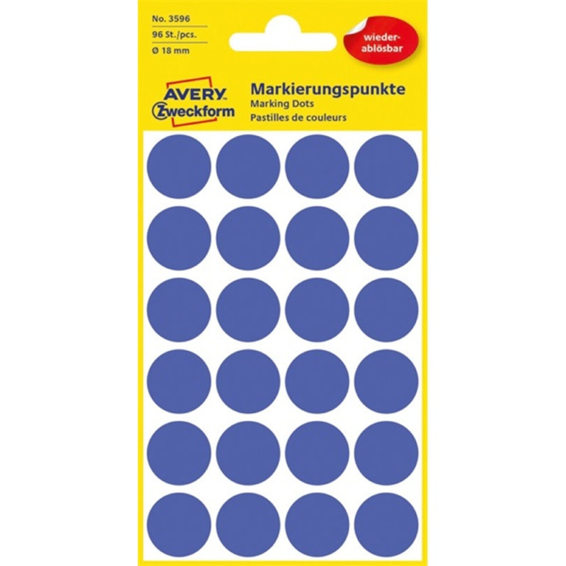 Avery 3596 18mm visszaszedhető 96db-os indigókék jelölőpont Avery 3596 18mm visszaszedhető 96db-os indigókék jelölőpont
