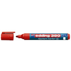 Tábla- és flipchart marker, 1,5-3 mm, kúpos, EDDING "380", piros
