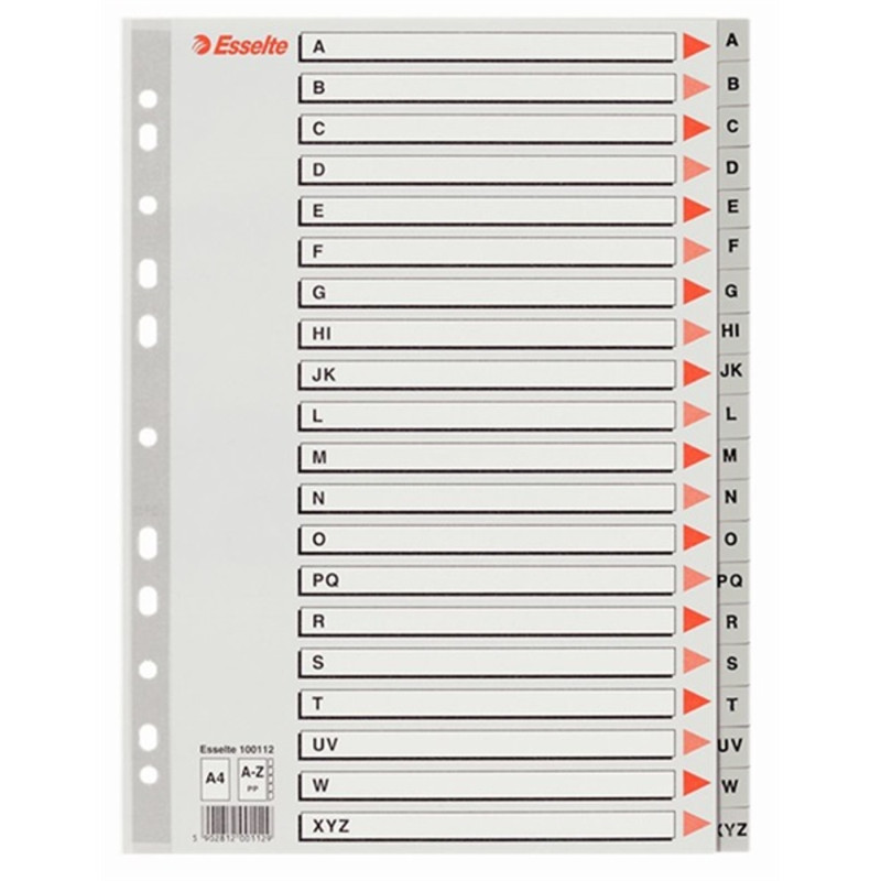 Esselte A-Z felirattal rendelkező műanyag regiszter A4 (100112) Esselte A-Z felirattal rendelkező műanyag regiszter A4 (100112)