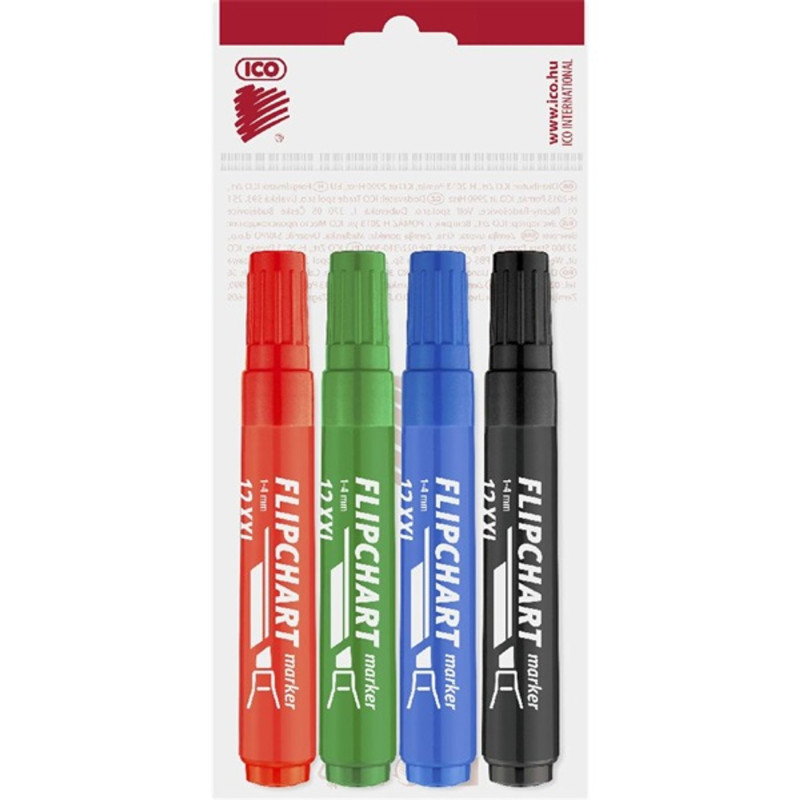 ICO Flipchart 12 XXL 4db-os marker készlet ICO Flipchart 12 XXL 4db-os marker készlet