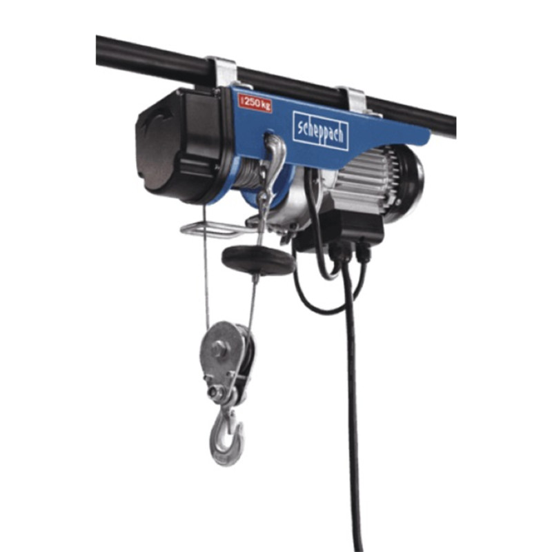 Scheppach HRS 250 230V drótköteles elektromos csörlő-emelő Scheppach HRS 250 230V drótköteles elektromos csörlő-emelő