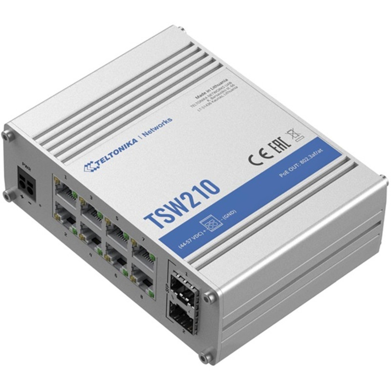 Teltonika TSW210 8x GbE LAN 2x SFP port nem menedzselhető switch Teltonika TSW210 8x GbE LAN 2x SFP port nem menedzselhető switch