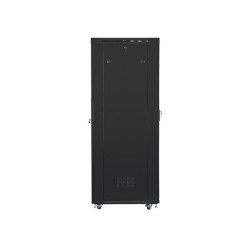 LANBERG FF01-8027-23BL free-standing rack 19inch self-assembly flat pack 27U/800x1000mm black mesh door LCD