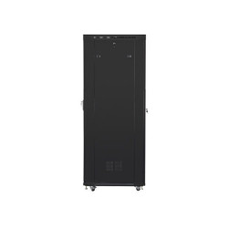 LANBERG FF01-8027-23BL free-standing rack 19inch self-assembly flat pack 27U/800x1000mm black mesh door LCD