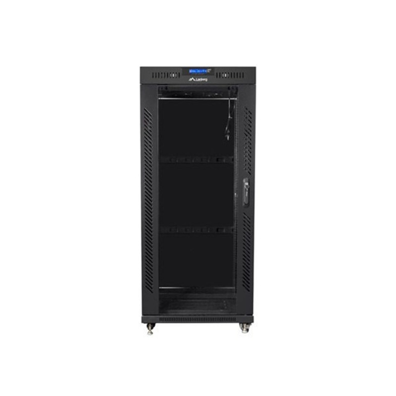 Lanberg FF01-8037-12BL 19" 37U SZÉL:800 MÉLY:1000 MAG:1883 lapraszerelt üvegajtós fekete rack szekrény Lanberg FF01-8037-12BL 19" 37U SZÉL:800 MÉLY:1000 MAG:1883 lapraszerelt üvegajtós fekete rack szekrény