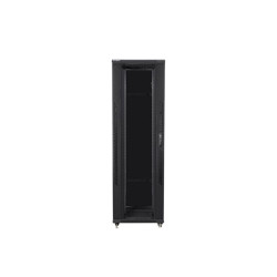 Lanberg FF01-8242-12B 19" 42U SZÉL:800 MÉLY:1200 MAG:2047 lapraszerelt üvegajtós fekete rack szekrény