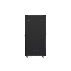 Lanberg FF01-8242-12B 19" 42U SZÉL:800 MÉLY:1200 MAG:2047 lapraszerelt üvegajtós fekete rack szekrény