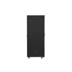 Lanberg FF01-8842-12B 19" 42U SZÉL:800 MÉLY:800 MAG:2047 lapraszerelt üvegajtós fekete rack szekrény