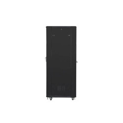 Lanberg FF01-8842-12B 19" 42U SZÉL:800 MÉLY:800 MAG:2047 lapraszerelt üvegajtós fekete rack szekrény
