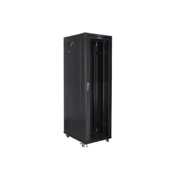 Lanberg 19" szabadon álló rack szekrény 42U/800X800 üvegajtó, lapraszerelt, LCD kijelző, fekete