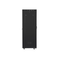 Lanberg 19" szabadon álló rack szekrény 42U/800X800 üvegajtó, lapraszerelt, LCD kijelző, fekete
